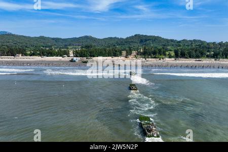 ZHANGZHOU, CHINE - le 2 SEPTEMBRE 2022 - Une brigade de l'armée sous le commandement du théâtre oriental, avec un département de la Marine, de l'Armée de l'air et Banque D'Images