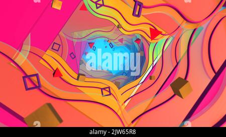 3D illustration arrière-plan pour la publicité et le papier peint dans le style d'art plat et scène abstraite. 3D rendu en concept décoratif. Banque D'Images