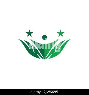 people green nature logo icône vecteur graphique design Illustration de Vecteur
