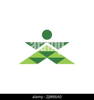 vert nature people logo icône vecteur graphique conception Illustration de Vecteur