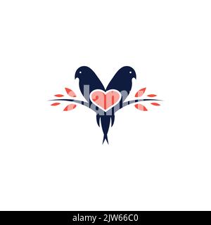 motif graphique vectoriel d'icône de logo oiseau double Illustration de Vecteur