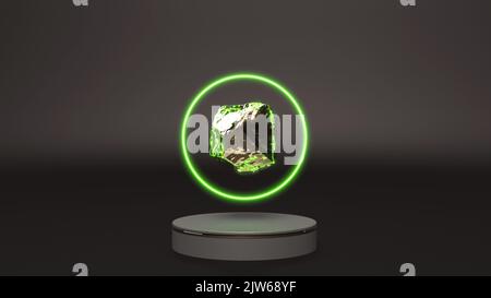 Scène de maquette de pierre d'or intro capable de faire une boucle sans couture Banque D'Images