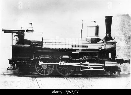 Image de la locomotive à vapeur 'Rotterdam' de l'A.R. (Société anonyme des chemins de fer d'Anvers à Rotterdam). Banque D'Images