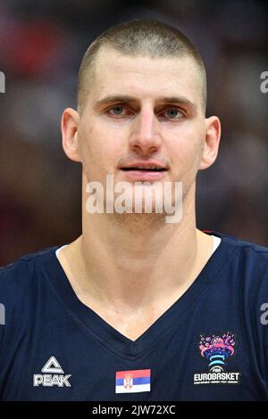 Prague, République tchèque. 03rd septembre 2022. Nikola Jokic (Serbie) est vu pendant le Championnat d'Europe de basket-ball masculin, Groupe D, match République Tchèque contre Serbie, à Prague, République Tchèque, sur 3 septembre 2022. Crédit : Michal Kamaryt/CTK photo/Alay Live News Banque D'Images