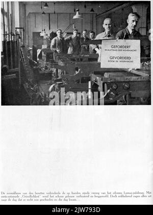 Intérieur de l'imprimerie et de la maison d'édition Lumax (Shallow 6) à Utrecht: Drukkerij avec les machines avancées par l'occupant pendant la Seconde Guerre mondiale. Banque D'Images