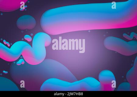 Résumé bleu et rose liquide ondulée formes arrière-plan futuriste. Papier peint à vagues brillantes. Banque D'Images