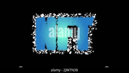 Illustration du texte nft sur fond noir avec contour bleu et blanc brillant Banque D'Images