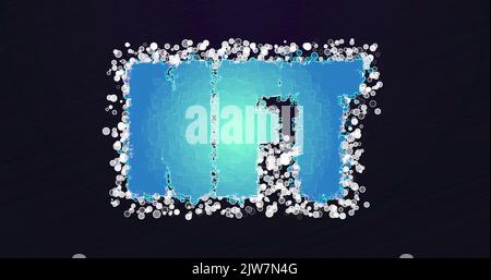 Illustration du texte nft sur fond noir avec contour bleu et blanc brillant Banque D'Images