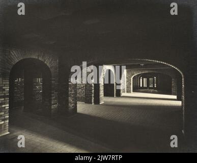 Intérieur du bâtiment administratif de 3rd des chemins de fer néerlandais (HGB III, Moreelseek) à Utrecht. Banque D'Images