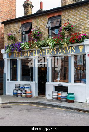 L'extérieur du pub Bricklayers Arms à Putney, West London, Royaume-Uni Banque D'Images