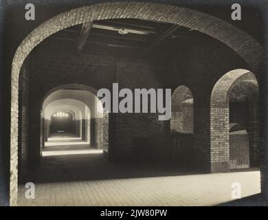 Intérieur du bâtiment administratif de 3rd des chemins de fer néerlandais (HGB III, Moreelseek) à Utrecht. Banque D'Images