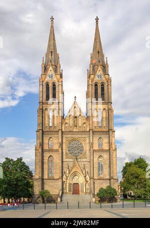 Kostel sv. Ludmily ( église de Saint-Ludmila ) à Prague. République tchèque Banque D'Images