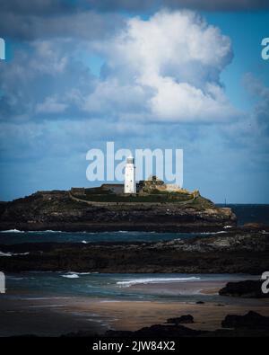 Godrevy phare National Trust. Banque D'Images