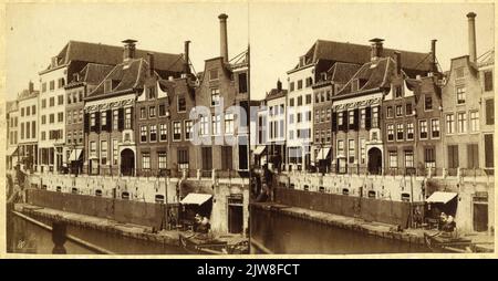 Vue sur une partie des façades arrière des maisons 1st Daalsedijk 35-41 à Utrecht. Banque D'Images