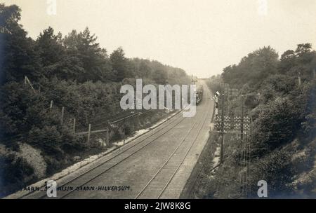 Vue de la ligne de chemin de fer de Baarn depuis l'est. Banque D'Images