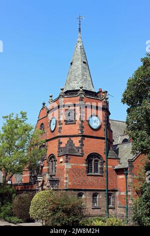 Tour d'horloge Lyceum de Port Sunlight, Wirral, Royaume-Uni Banque D'Images