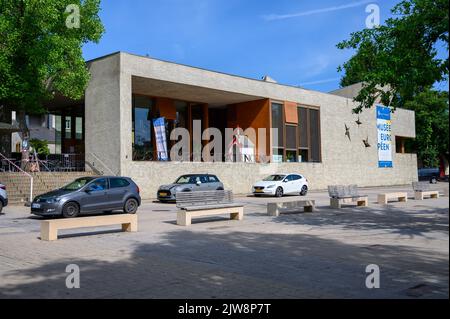 Le Musée européen de Schengen, Luxembourg, ville où le célèbre accord de Schengen a été signé le 14 juin 1985. Banque D'Images