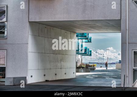 Nouvelle ville construite appelée docklands Oeen à Aarhus, au Danemark Banque D'Images