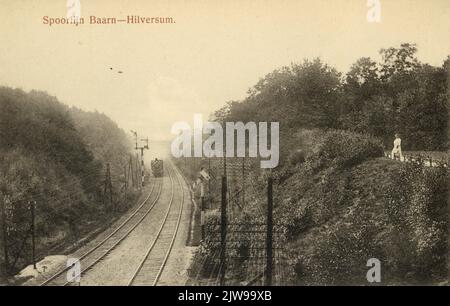 Vue de la ligne de chemin de fer de Baarn, de l'est. Banque D'Images