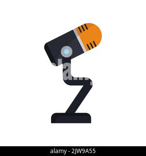 Icône de microphone. Icône en rapport avec l'électronique, technologie. Style d'icône plate. Conception simple modifiable Illustration de Vecteur