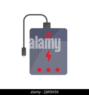 Icône de batterie, batterie. Icône en rapport avec l'électronique, technologie. Style d'icône plate. Conception simple modifiable Illustration de Vecteur