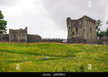 Château de Peveril dans le parc national de Peak District - MANCHESTER, Royaume-Uni - 15 AOÛT 2022 Banque D'Images