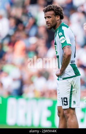 GRONINGEN - Liam van Gelderen du FC Groningen pendant le match néerlandais Eredivisiie entre le FC Groningen et Vitesse au stade Euroborg de 4 septembre 2022 à Groningen, pays-Bas. ANP COR LASKER Banque D'Images