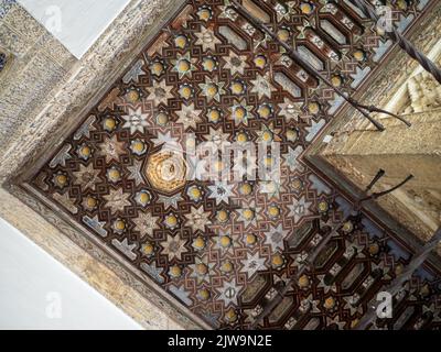 Patio de las Doncellas mudejar style architecture détail plafond, Alcazar de Séville Banque D'Images