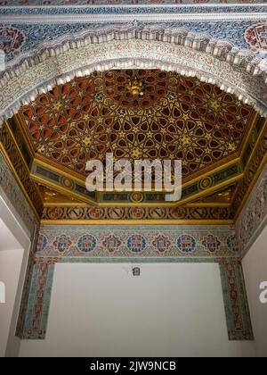 Détail plafond de la chambre Prince, Alcazar de Séville Banque D'Images