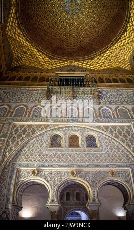 La salle des Ambassadeurs, Alcazar de Séville Banque D'Images