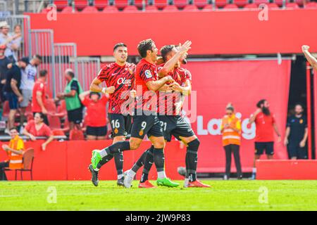 MALLORCA, ESPAGNE - SEPTEMBRE 3: Antonio Raillo du RCD Mallorca entre le RCD Mallorca et Gérone CF de la Liga Santander sur 3 septembre 2022 à visiter le stade de Majorque son Moix à Majorque, Espagne. (Photo de Samuel Carreño/ PX Images) Banque D'Images