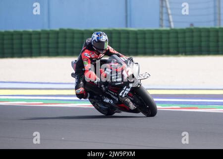 4th septembre 2022; Misano World circuit Marco Simoncelli, Misano Adriatico, Rimini, Emilie-Romagne, Italie ; MotoGP Race Day ; Maverick VI&#xf1 ; Ales of Aprilia Racing Banque D'Images