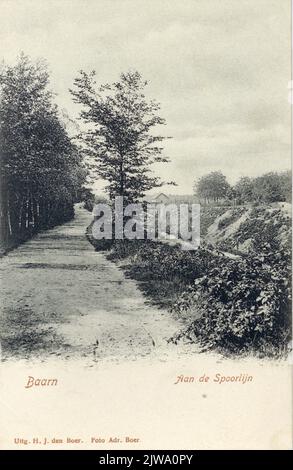 Vue sur le parc le long de la ligne de chemin de fer à Baarn. Banque D'Images