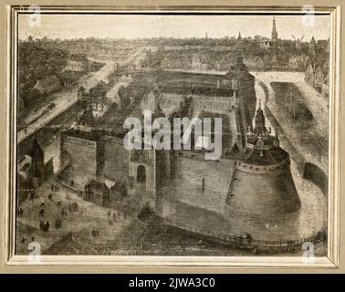 Vue sur le château de Vredenburg et les environs d'Utrecht, depuis le sud. Banque D'Images