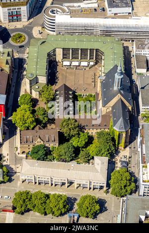 Vue aérienne, église Saint-Jean-Baptiste, Propsteihof, ville, Dortmund, région de Ruhr, Rhénanie-du-Nord-Westphalie, Allemagne, site de culte, DE, Europe, Communauté de foi Banque D'Images