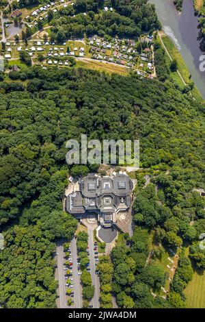 Vue aérienne, Merkur Spielbank Hohensyburg, Syburg, Dortmund, région de Ruhr, Rhénanie-du-Nord-Westphalie, Allemagne, Casino, DE, Europe, Groupe Gauselmann, aérien Banque D'Images