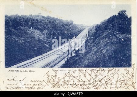 Vue de la ligne de chemin de fer de Baarn depuis l'est. Banque D'Images