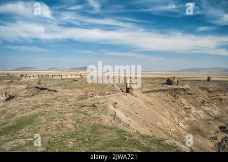 Paysage du site historique d'Ani en Anatolie orientale, Turquie Banque D'Images