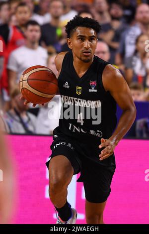 COLOGNE, ALLEMAGNE - 4 SEPTEMBRE 2022 : Maodo Lo. Le match de basket-ball de l'Eurobasket 2022 Lituanie contre Allemagne Banque D'Images