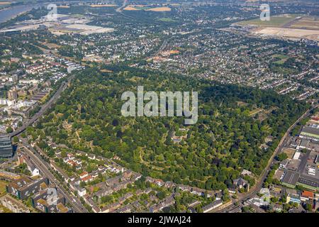 Vue aérienne, cimetière nord de Düsseldorf et cimetière de la communauté juive de Düsseldorf K. S. ö.R., Derendorf, Düsseldorf, Rhénanie-du-Nord-Westphalie Banque D'Images