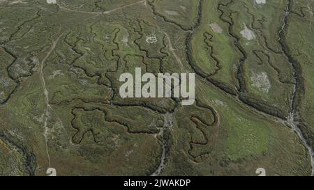 Saint Valery sur somme, photos du port et de la ville par drone. Banque D'Images