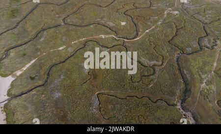 Saint Valery sur somme, photos du port et de la ville par drone. Banque D'Images