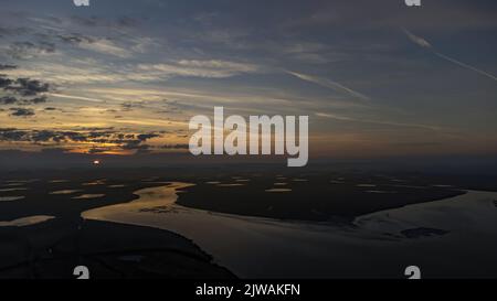 Saint Valery sur somme, photos du port et de la ville par drone. Banque D'Images