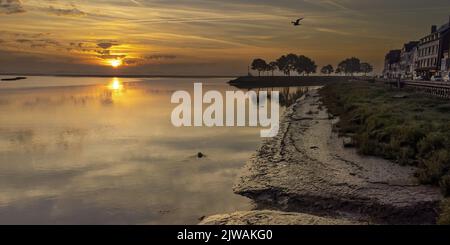 Saint Valery sur somme, photos du port et de la ville par drone. Banque D'Images