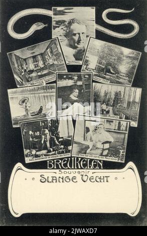 Collage des faces du huis Slangfecht à Breukelen et du propriétaire L.C. Dudok de Wit aka Kees de Tippelaar. Banque D'Images