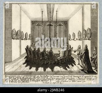 Assemblée à la cour de la ville du Conseil de COM = / apogée de la paix, plans de la Grande-Bretagne, Gal = / LIA, Hollande, et Savoie; approché et là ou une prière = / Inscription 10 Fehr. 1712 ans. Banque D'Images