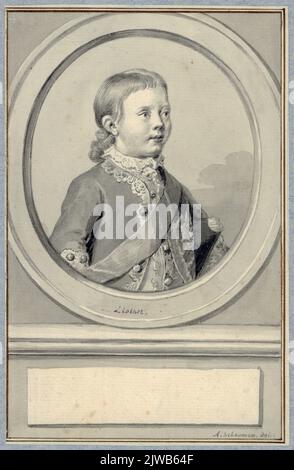 Portrait de Willem V van Oranje, né en 1748, Prince d'Orange (1748-1806); Stadholder d'Utrecht (1766-1795), mort en 1806. Busteling sur la droite, à Ovaal. Banque D'Images