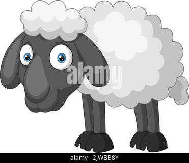 Cartoon moutons sur fond blanc Illustration de Vecteur