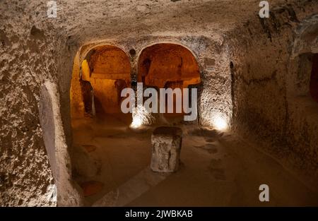 Ville souterraine de Kaymakli de Cappadoce Banque D'Images