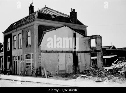 Vue sur les façades des maisons 1st Daalsedijk 266-268 à Utrecht. Banque D'Images